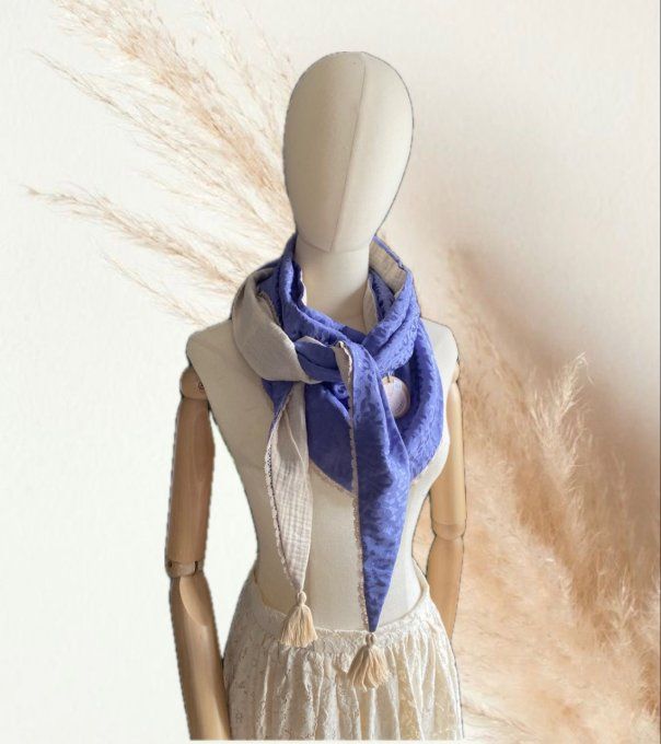 Chèche Léopard Violet satiné