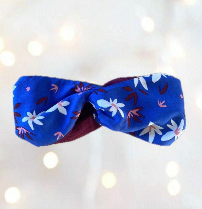 Bandeau Fleuri Bleu électrique 