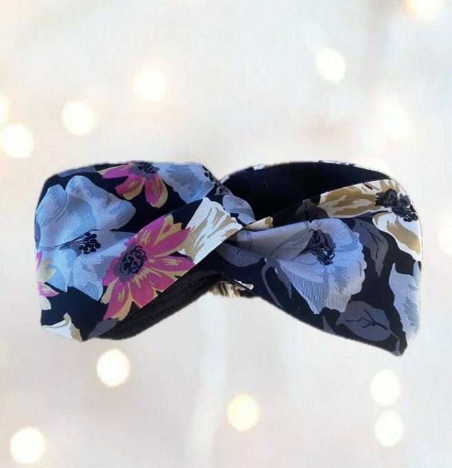 Bandeau Fleuri Noir 