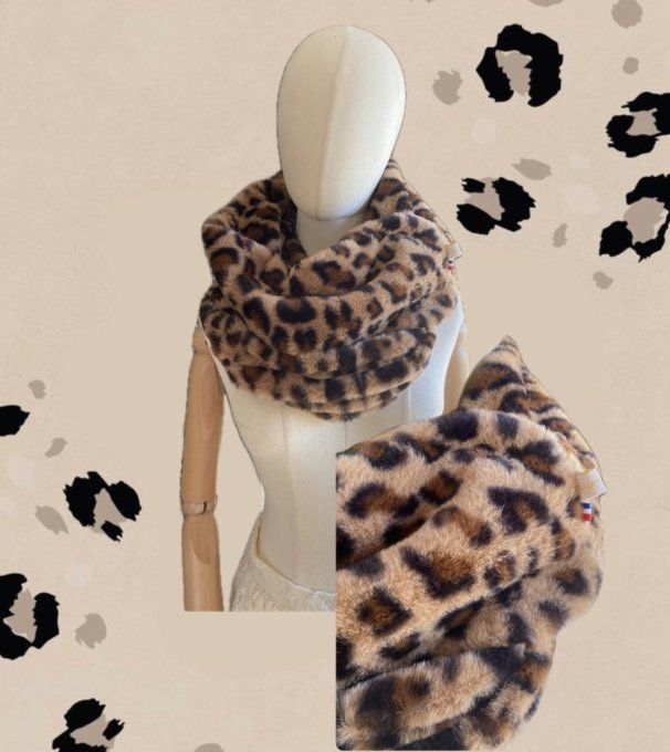 Snood double moumoute Léopard 