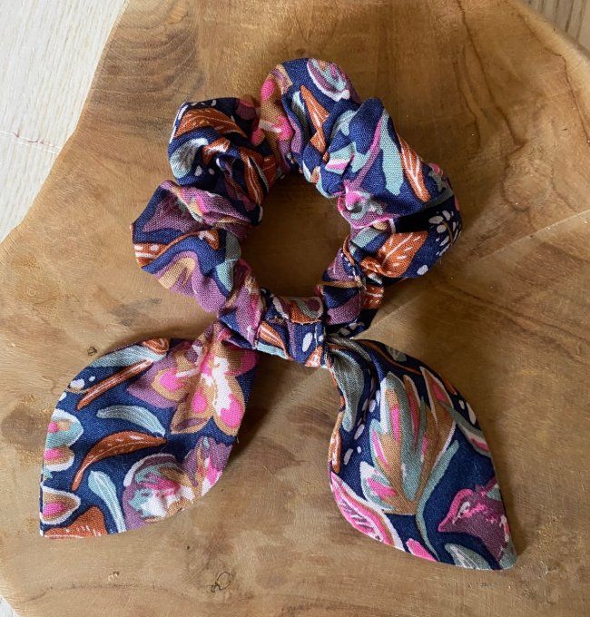 Chouchou Noeud Fleuri multicolore 
