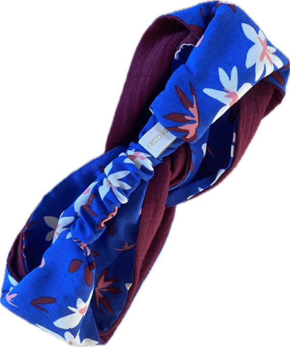 Bandeau Fleuri Bleu électrique 