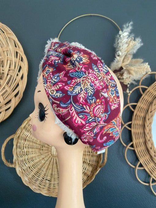 Bandeau Fausse fourrure et Viscose Grenade